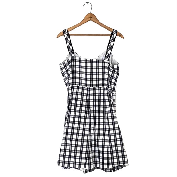 Donna B Taylor Sleeveless Gingham Button Front Dress Black & White Plaid Mini 12 - Picture 11 of 16